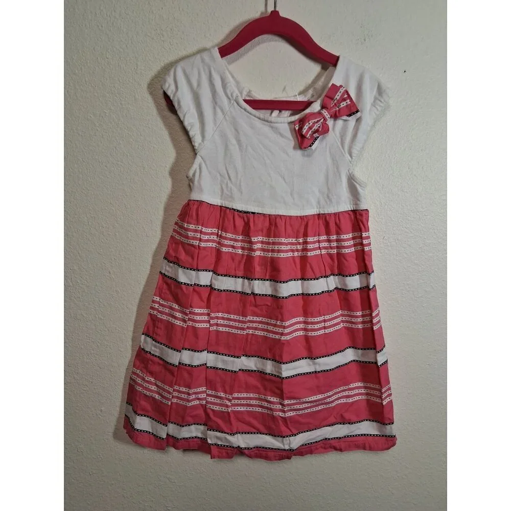 Gymboree Dress Summer 100% Cotton Casual Striped Pink Girls Size 3T